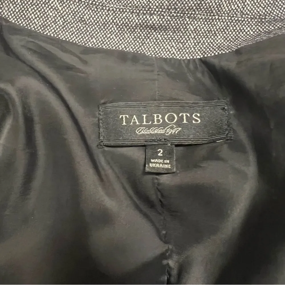 Talbots wool blend black/white jacket.   Size 2